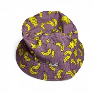 Empyre Violet Bucket Hat with Yellow Banana Design